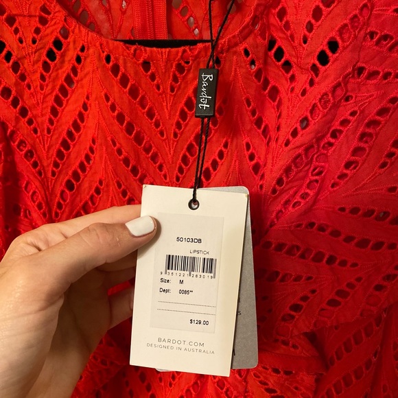 NWT Bardot Kira Cutout Ruffled Fit & Flare Dress - Picture 2 of 7